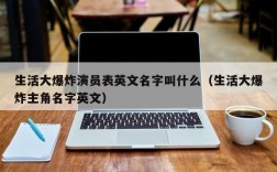 生活大爆炸演员表英文名字叫什么（生活大爆炸主角名字英文）