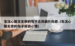 生活心酸又无奈的句子古风图片伤感（生活心酸无奈的句子说说心情）