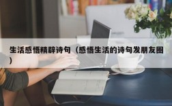 生活感悟精辟诗句（感悟生活的诗句发朋友圈）