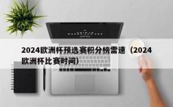 2024欧洲杯预选赛积分榜雷速（2024欧洲杯比赛时间）